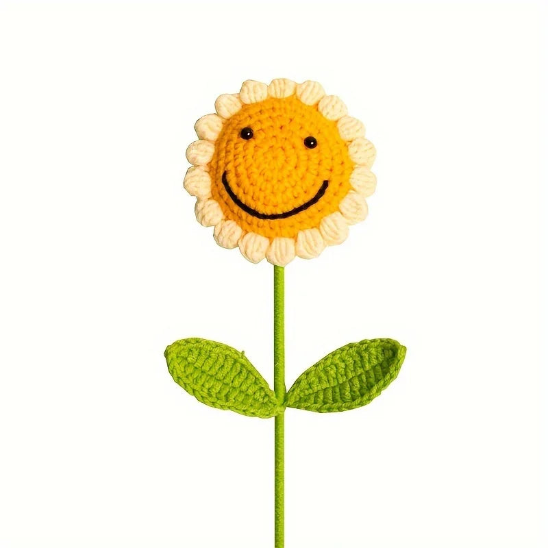 Smiling Crochet Sunflowers