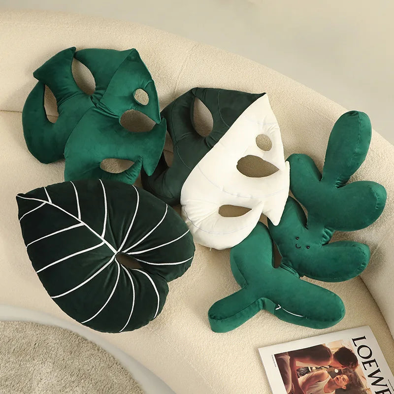 Velvety Leaf Pillows