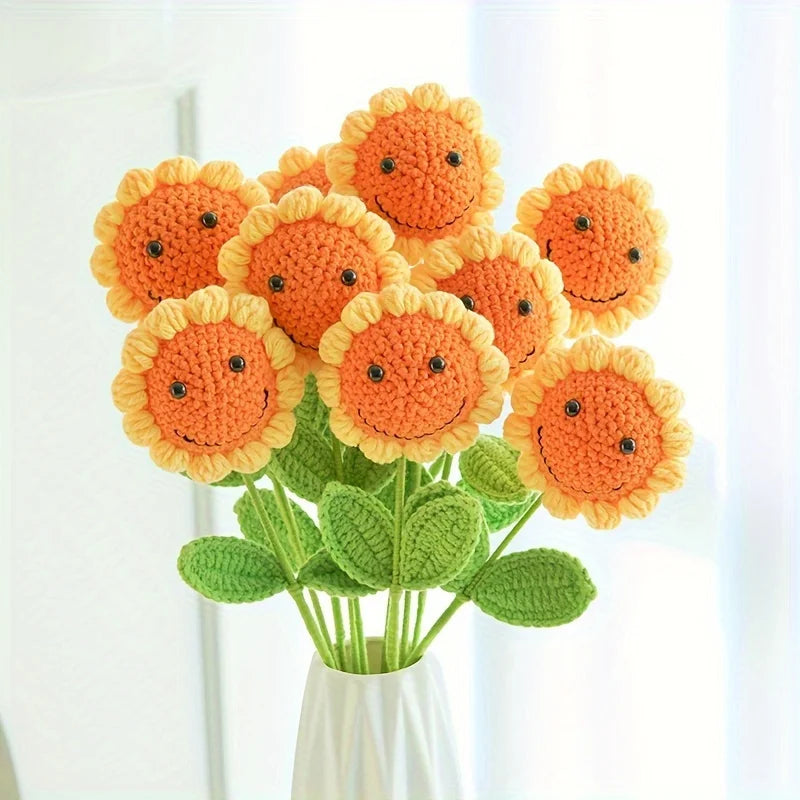 Smiling Crochet Sunflowers