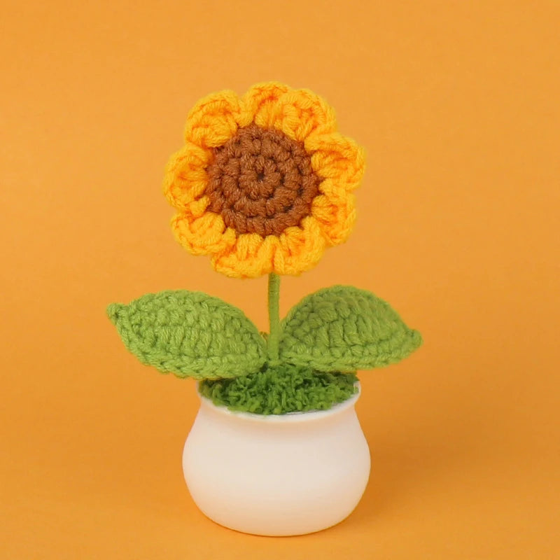 Crochet Sunflower Pots