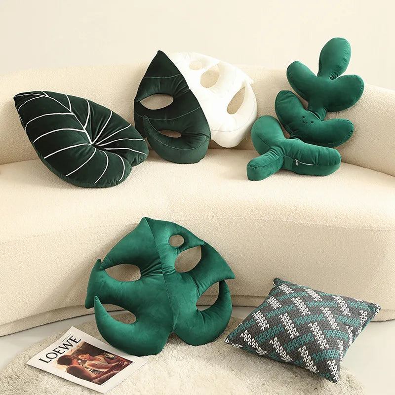 Velvety Leaf Pillows