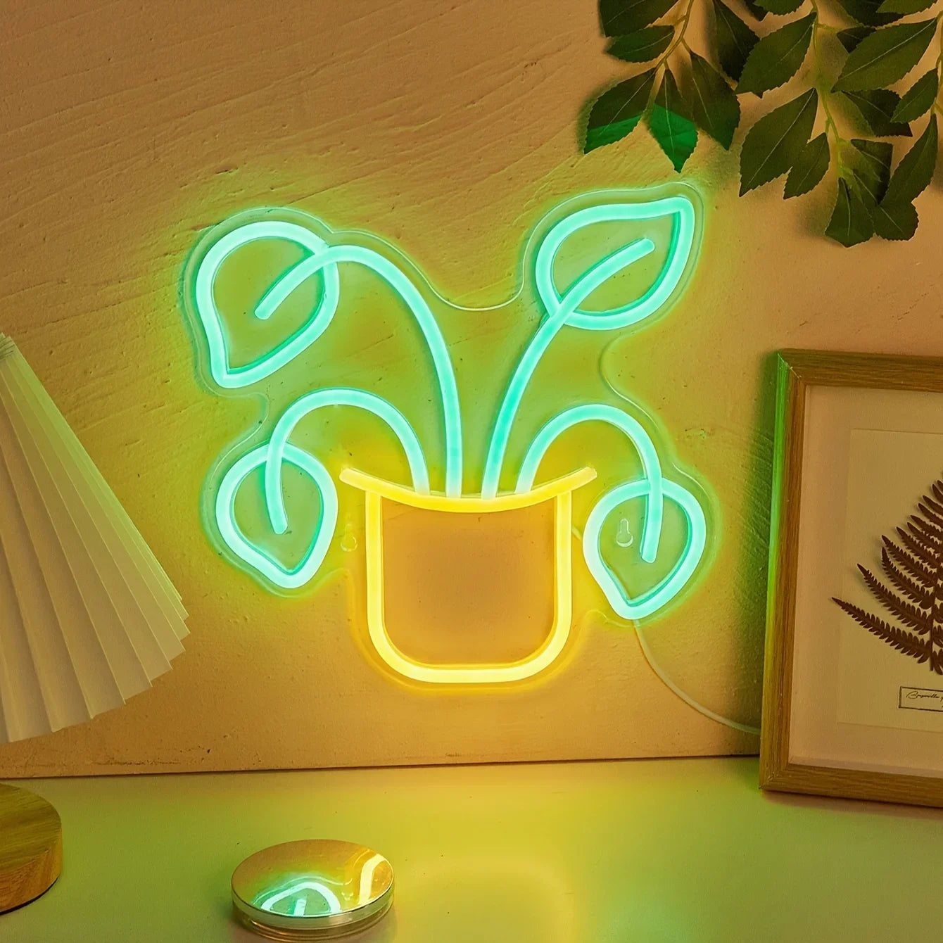 Potted Pothos Neon Light