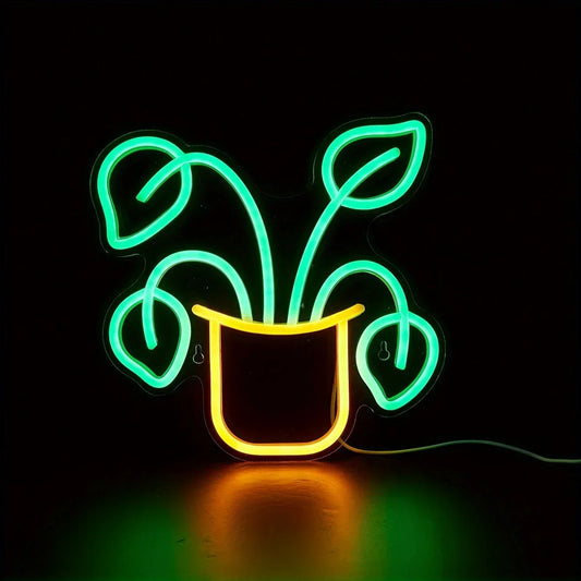 Potted Pothos Neon Light