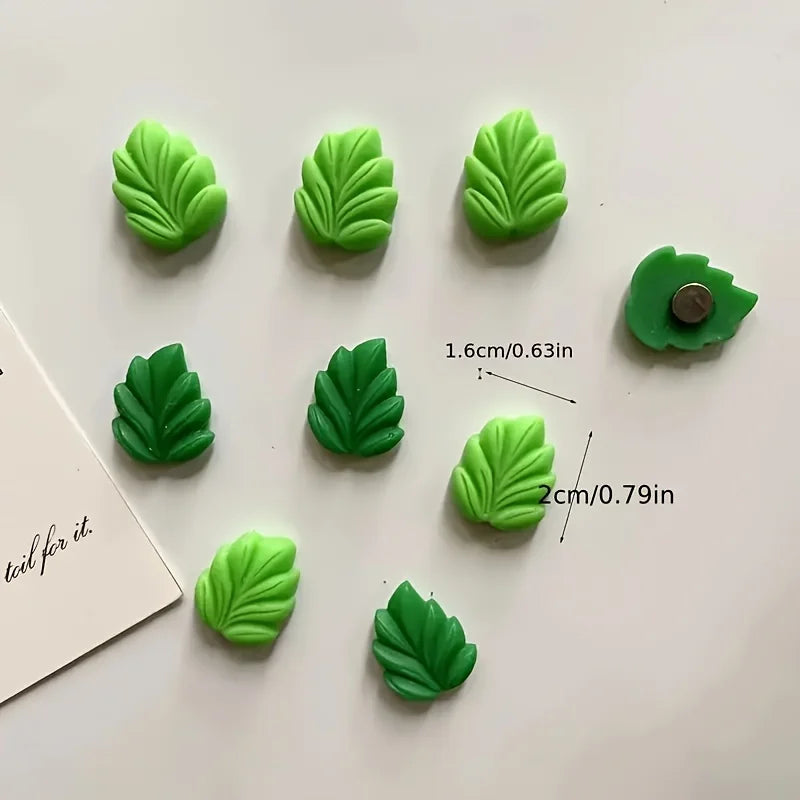 10 Piece Mini Leafe Fridge Magnet Set