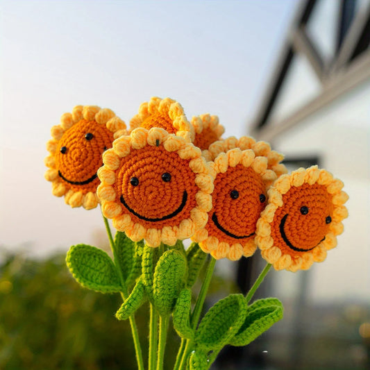 Smiling Crochet Sunflowers
