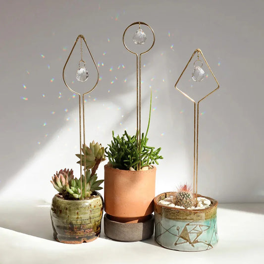 3 Pack Pot Plant Crystal Suncatcher